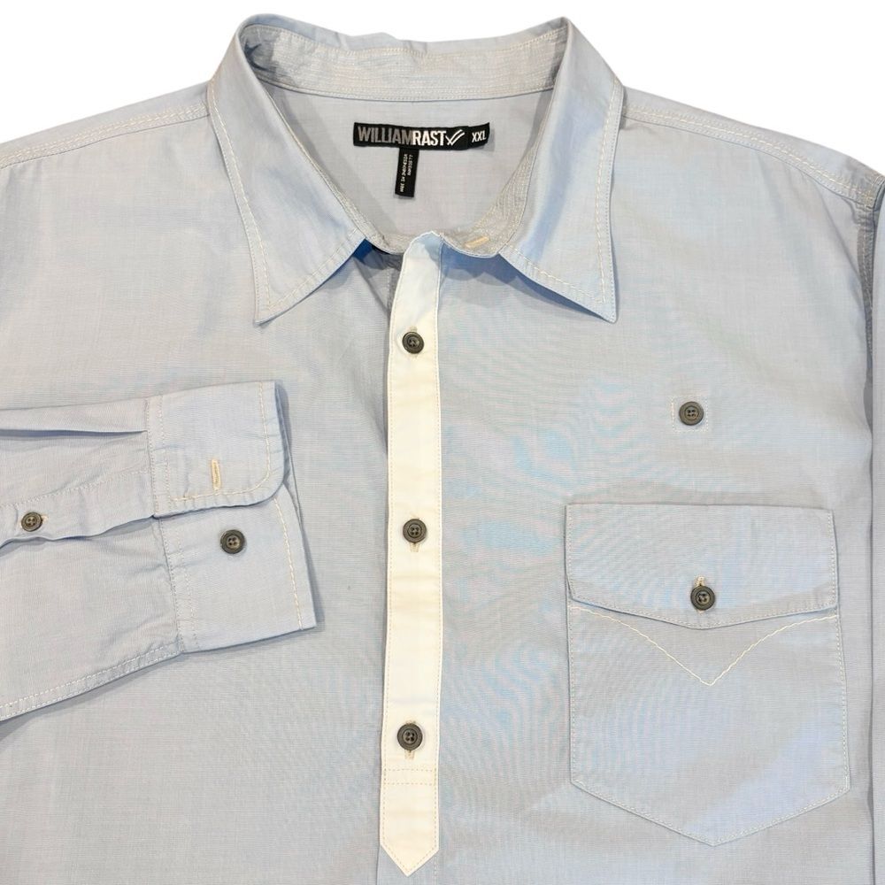 William Rast Light Blue Long Sleeve Shirt XXL